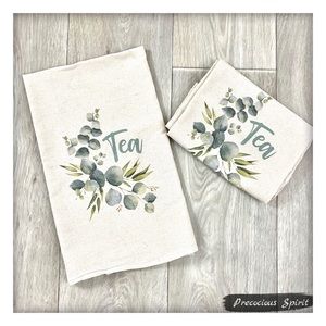 Tea leaves natural cotton flour sack tea towel